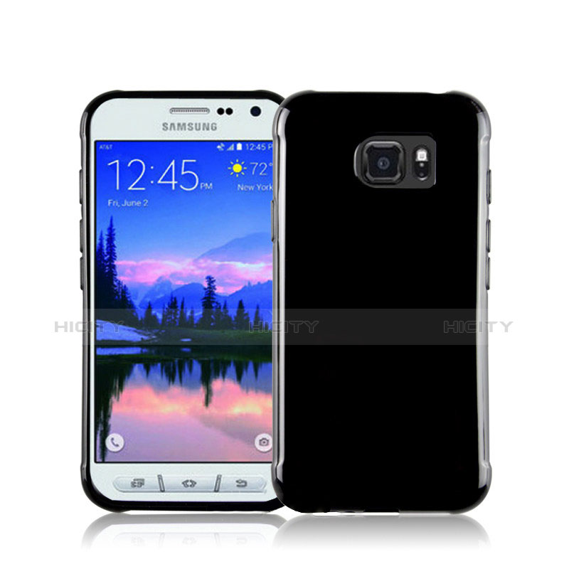 Custodia Silicone Morbida Lucido per Samsung Galaxy S7 Active G891A Nero