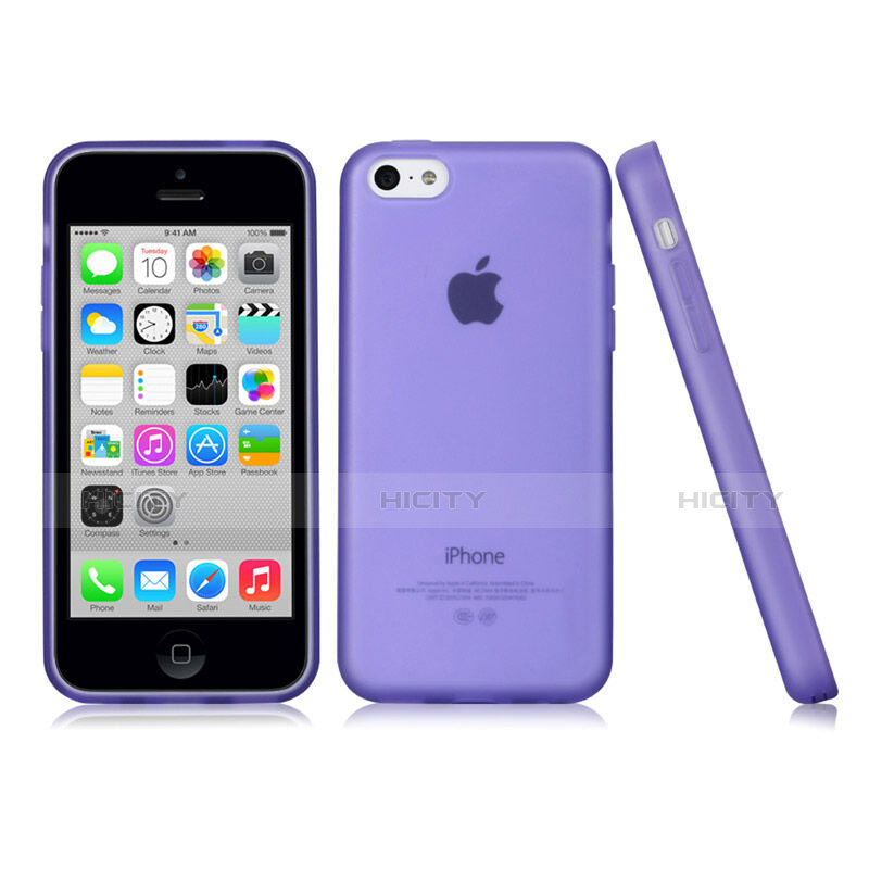 Custodia Silicone Morbida Opaca per Apple iPhone 5C Viola