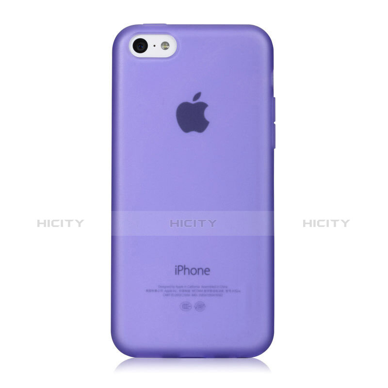 Custodia Silicone Morbida Opaca per Apple iPhone 5C Viola