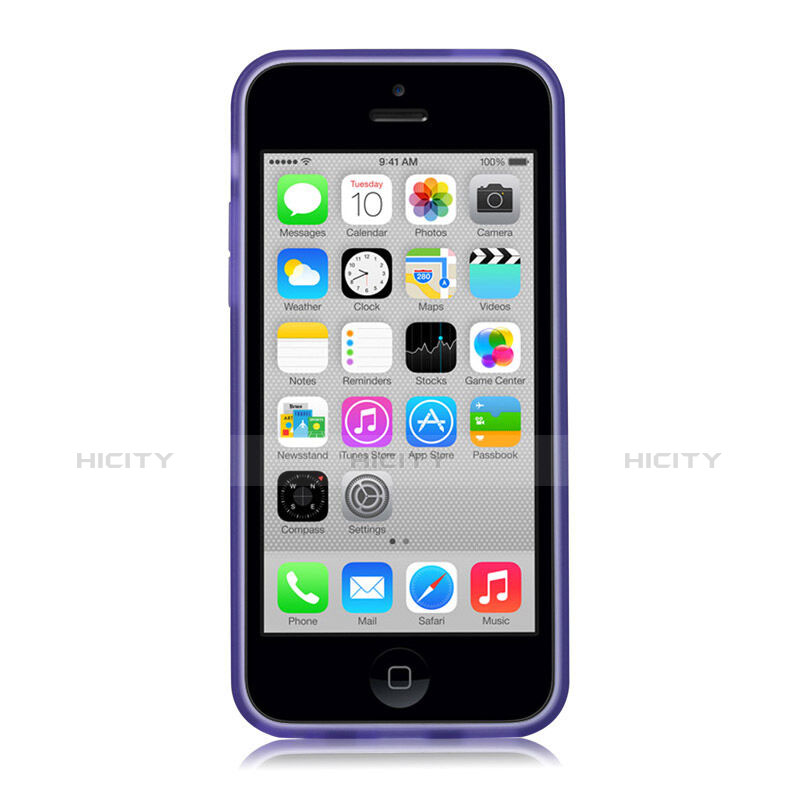 Custodia Silicone Morbida Opaca per Apple iPhone 5C Viola