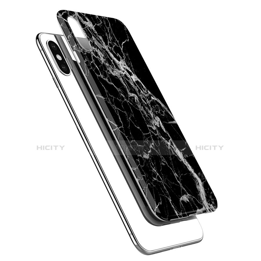 Custodia Silicone Morbida Pattern di Marmo P02 per Apple iPhone Xs Nero