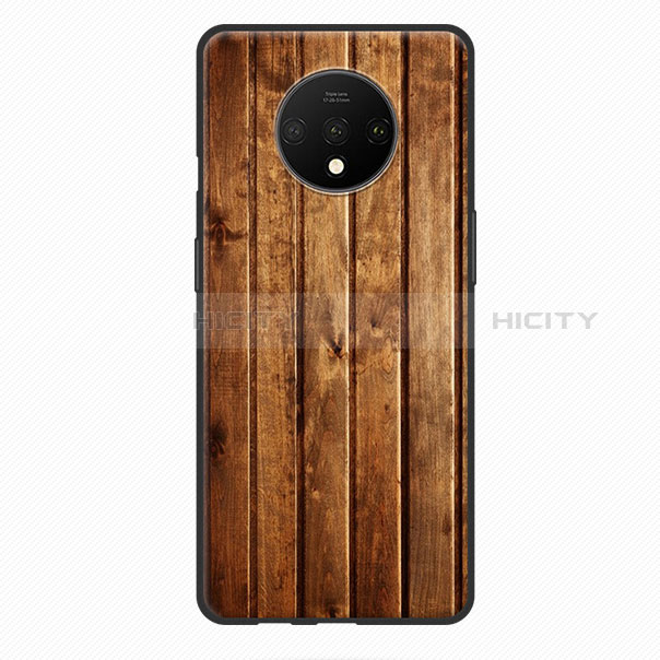 Custodia Silicone Morbida Pattern di Venature del Legno per OnePlus 7T Multicolore