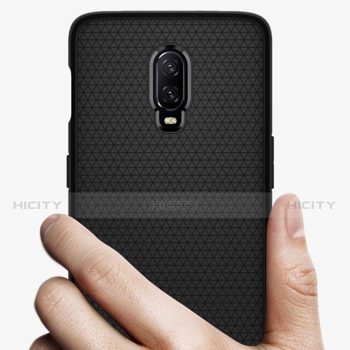 Custodia Silicone Morbida Spigato B02 per OnePlus 6T Nero