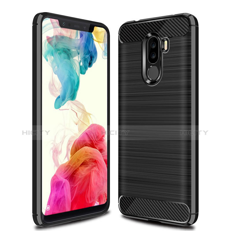 Custodia Silicone Morbida Spigato B02 per Xiaomi Pocophone F1 Nero