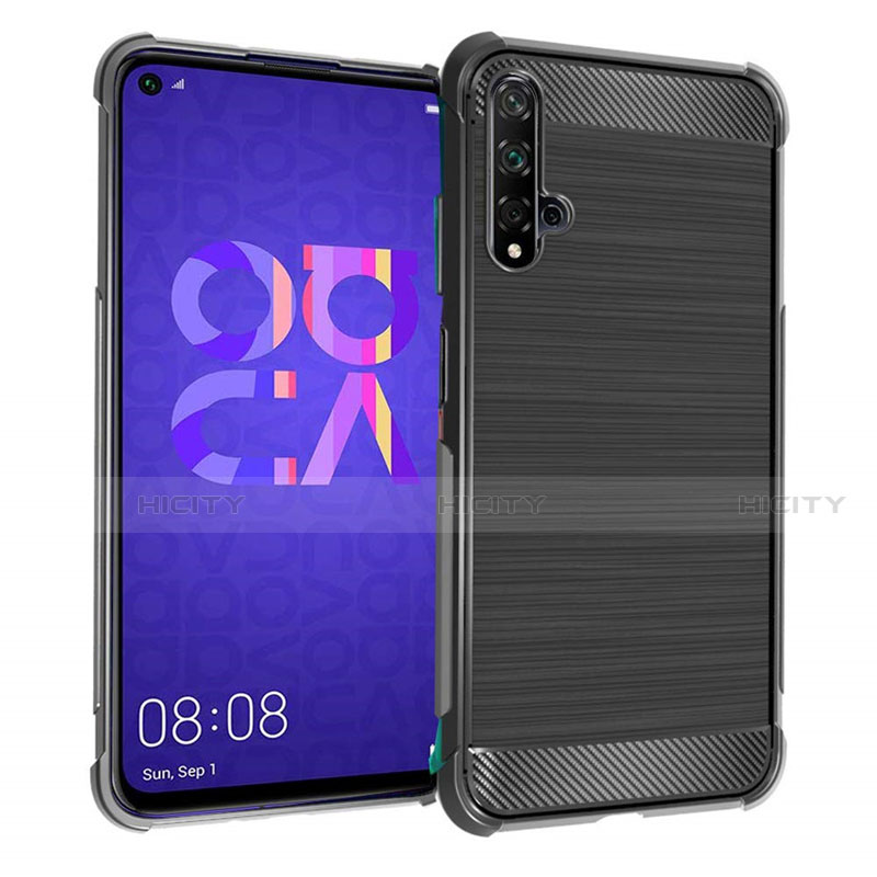 Custodia Silicone Morbida Spigato B03 per Huawei Honor 20S Nero