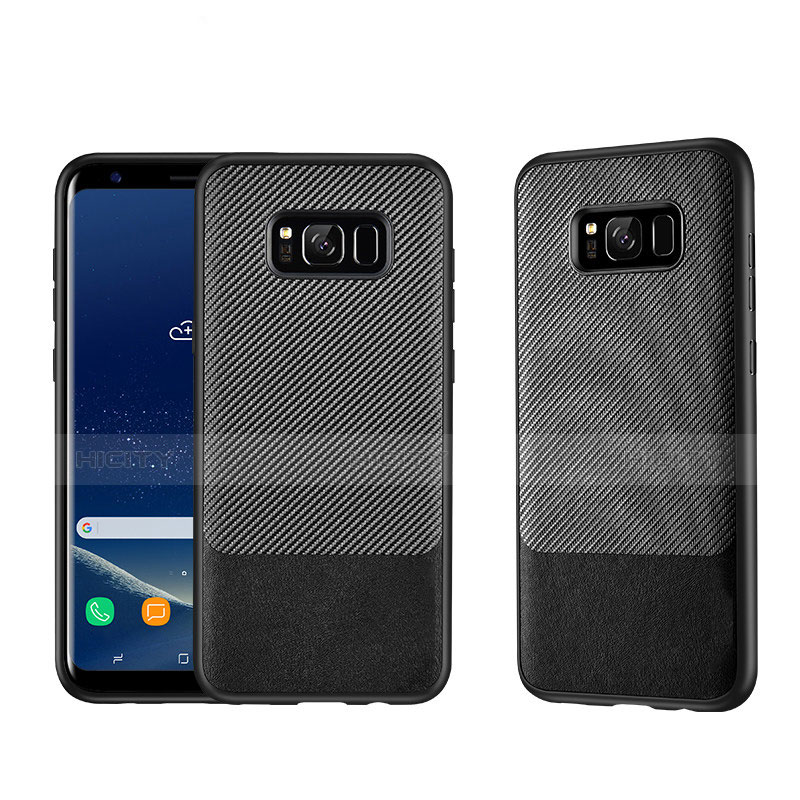 Custodia Silicone Morbida Spigato B03 per Samsung Galaxy S8 Nero