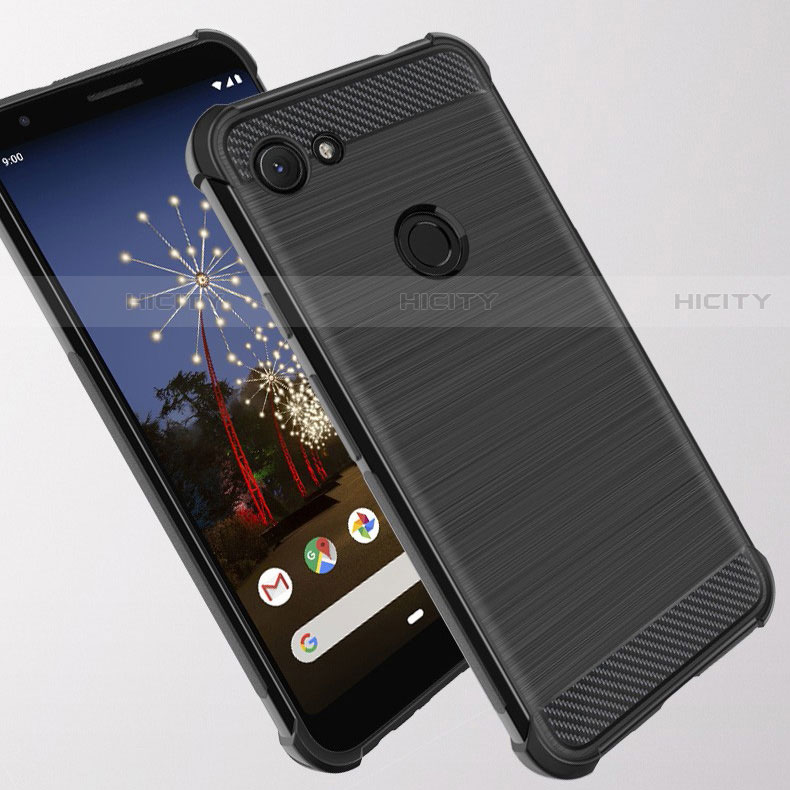 Custodia Silicone Morbida Spigato per Google Pixel 3 Nero