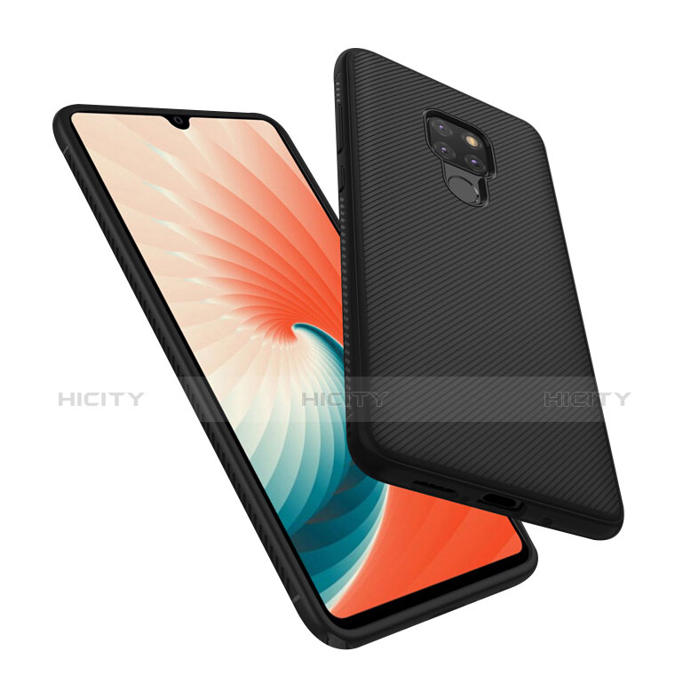 Custodia Silicone Morbida Spigato per Huawei Mate 20 Nero