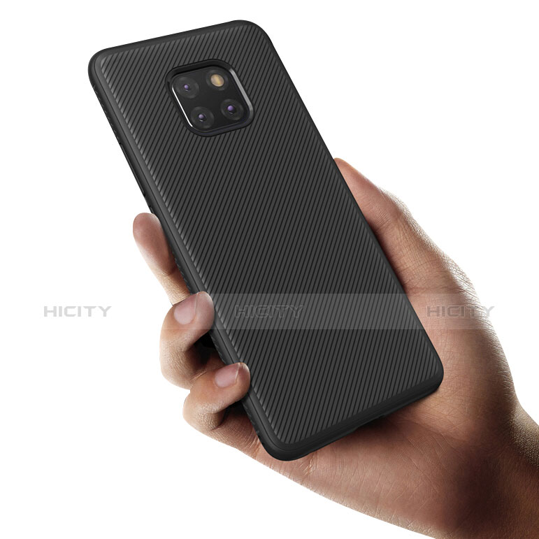 Custodia Silicone Morbida Spigato per Huawei Mate 20 Pro Nero