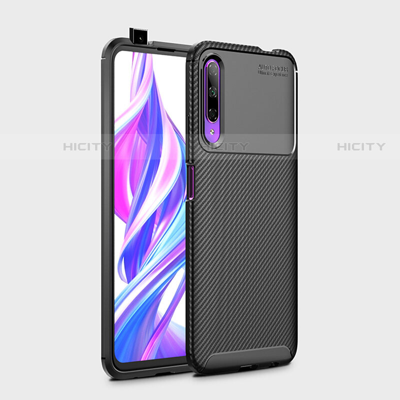 Custodia Silicone Morbida Spigato per Huawei P Smart Pro (2019) Nero