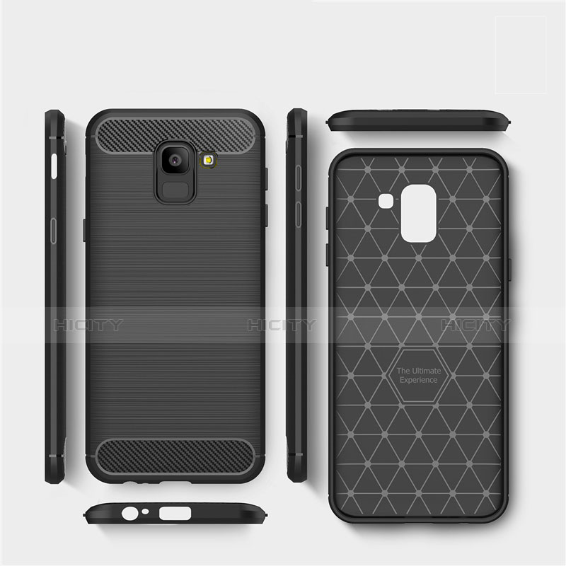 Custodia Silicone Morbida Spigato per Samsung Galaxy J6 (2018) J600F Nero