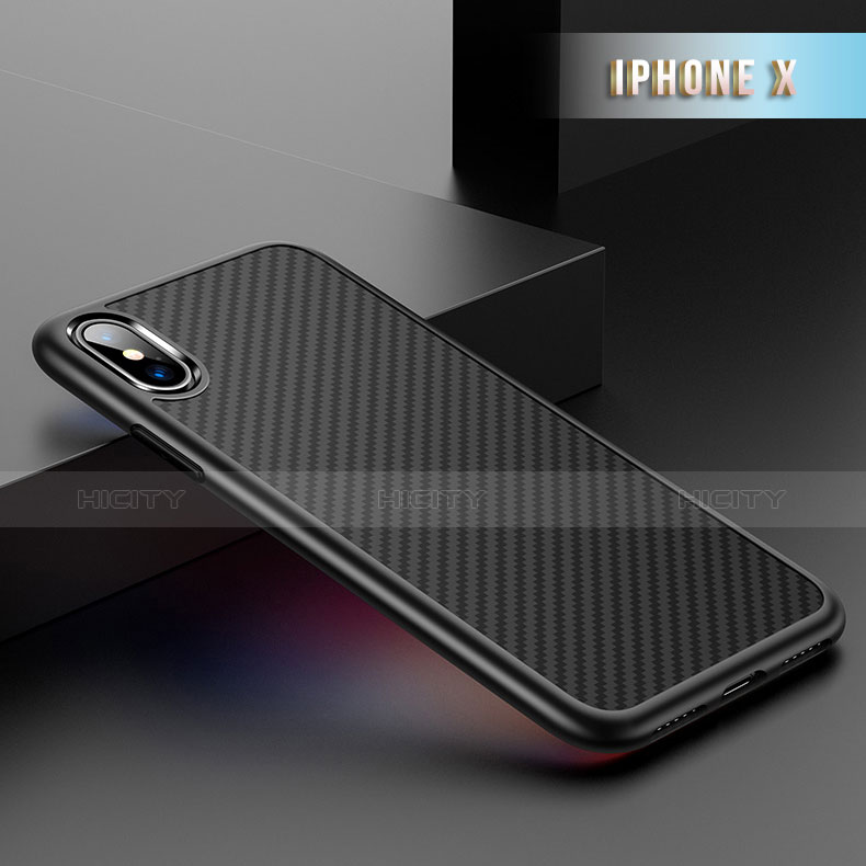 Custodia Silicone Morbida Spigato Z02 per Apple iPhone Xs Nero