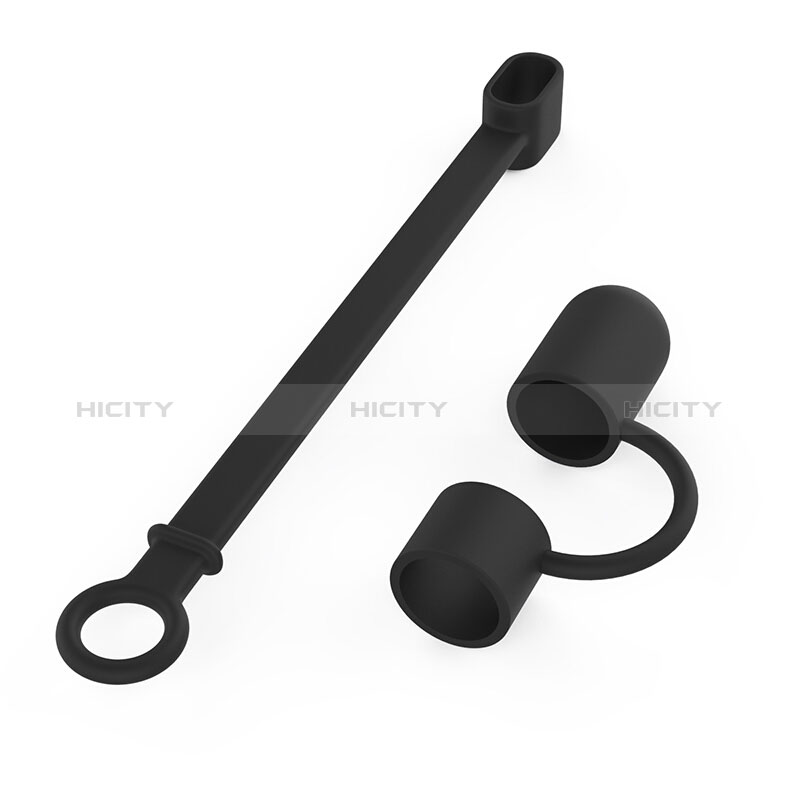 Custodia Silicone Protettivo Cappuccio Cavo Holder Anti-perso per Apple Pencil Nero