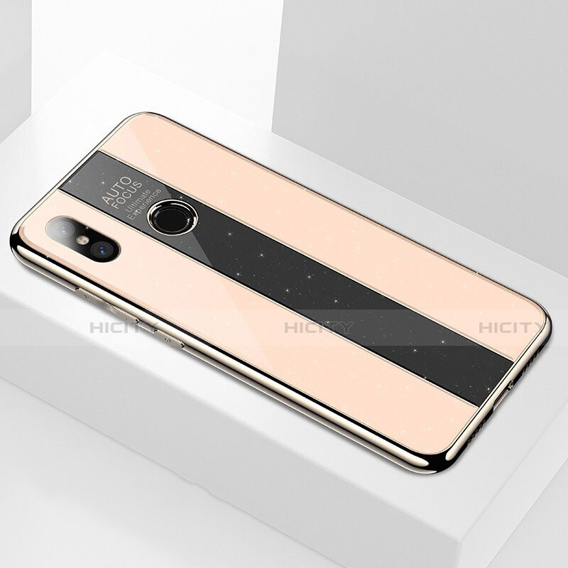 Custodia Silicone Specchio Laterale Cover A01 per Xiaomi Mi 8 Oro