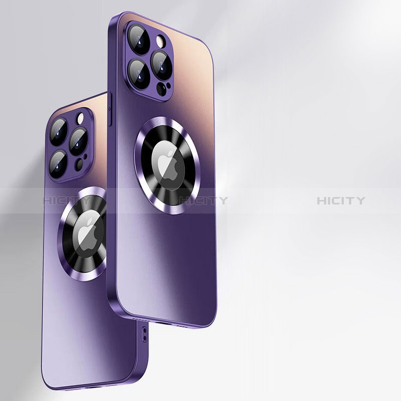 Custodia Silicone Specchio Laterale Cover con Mag-Safe Magnetic per Apple iPhone 13 Pro Max Viola