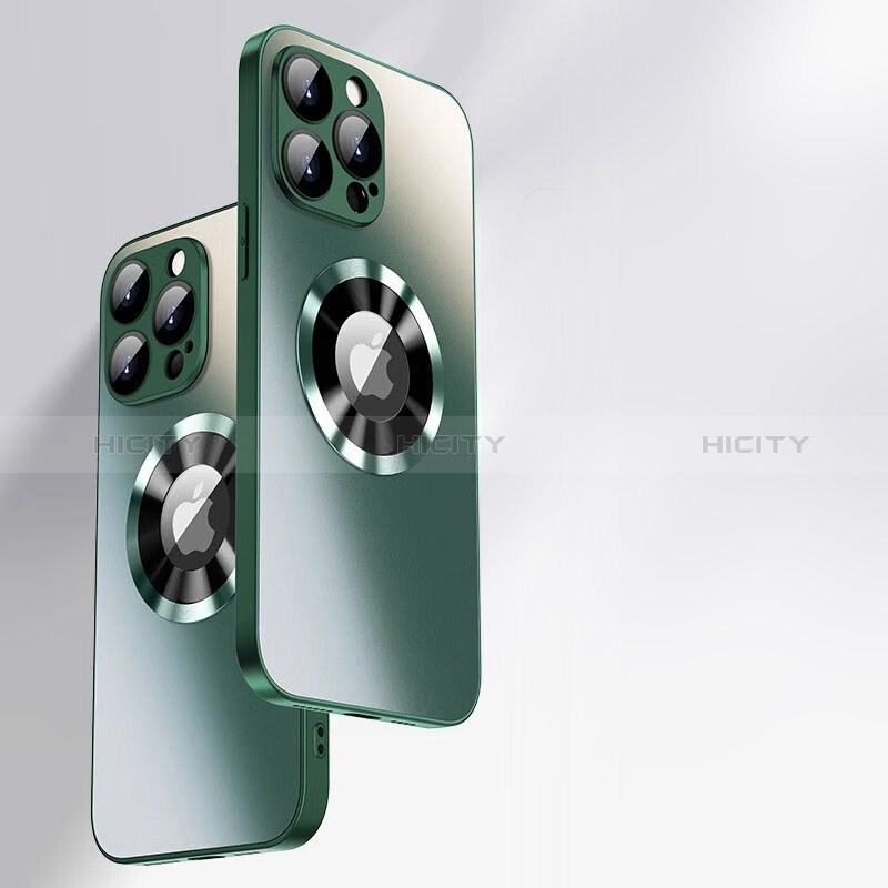 Custodia Silicone Specchio Laterale Cover con Mag-Safe Magnetic per Apple iPhone 14 Pro Verde