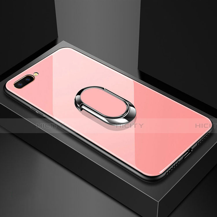 Custodia Silicone Specchio Laterale Cover con Magnetico Anello Supporto A01 per Oppo A12e