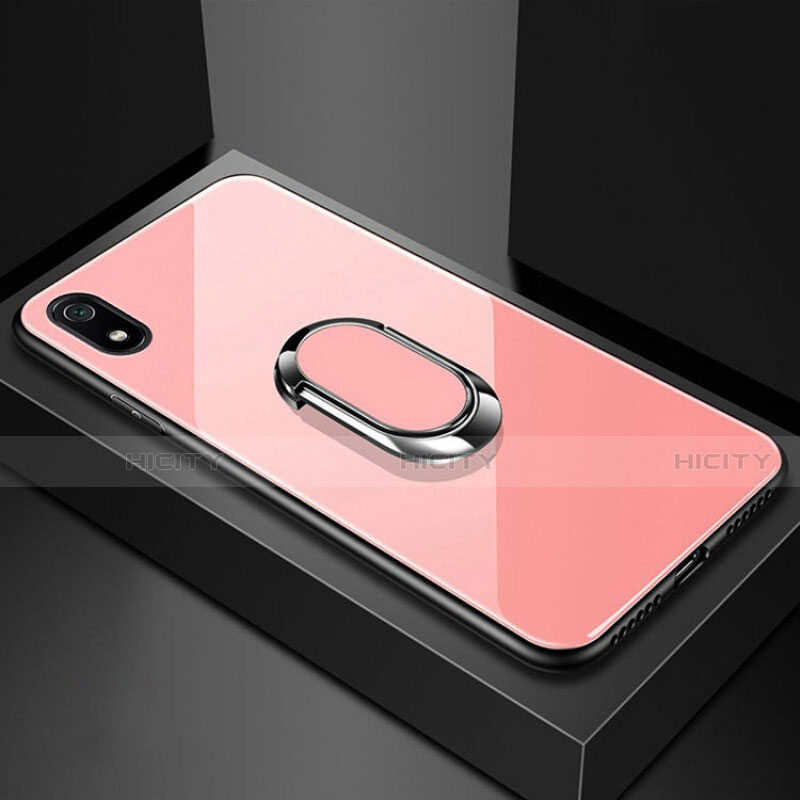 Custodia Silicone Specchio Laterale Cover con Magnetico Anello Supporto A01 per Xiaomi Redmi 7A