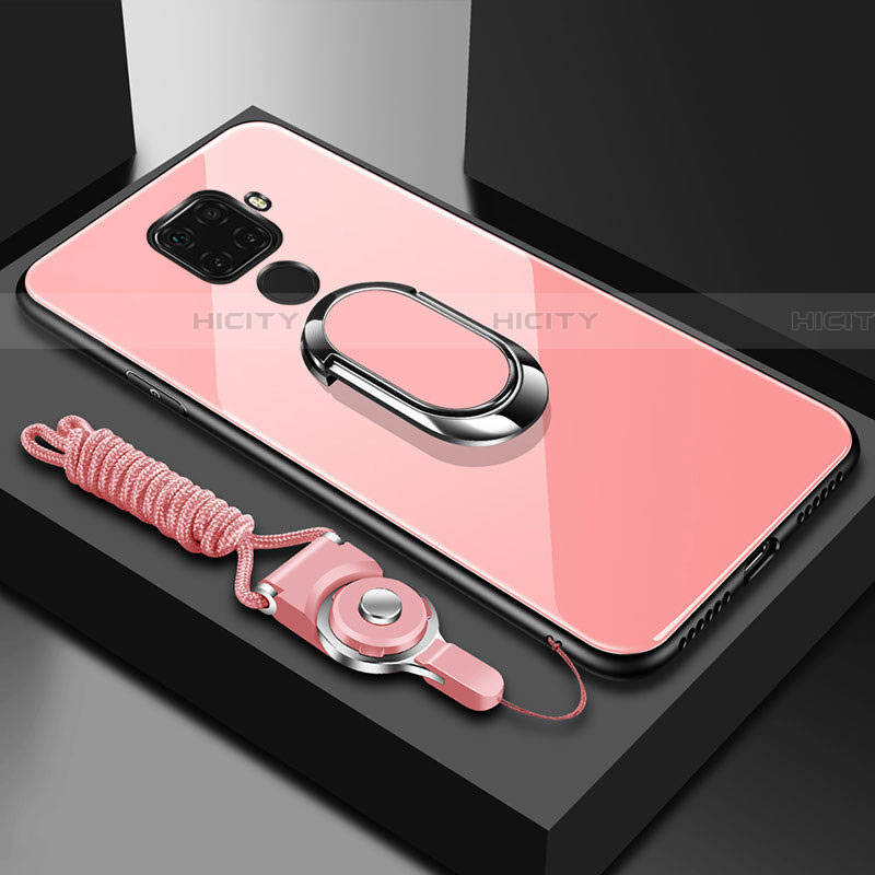 Custodia Silicone Specchio Laterale Cover con Magnetico Anello Supporto per Huawei Mate 30 Lite