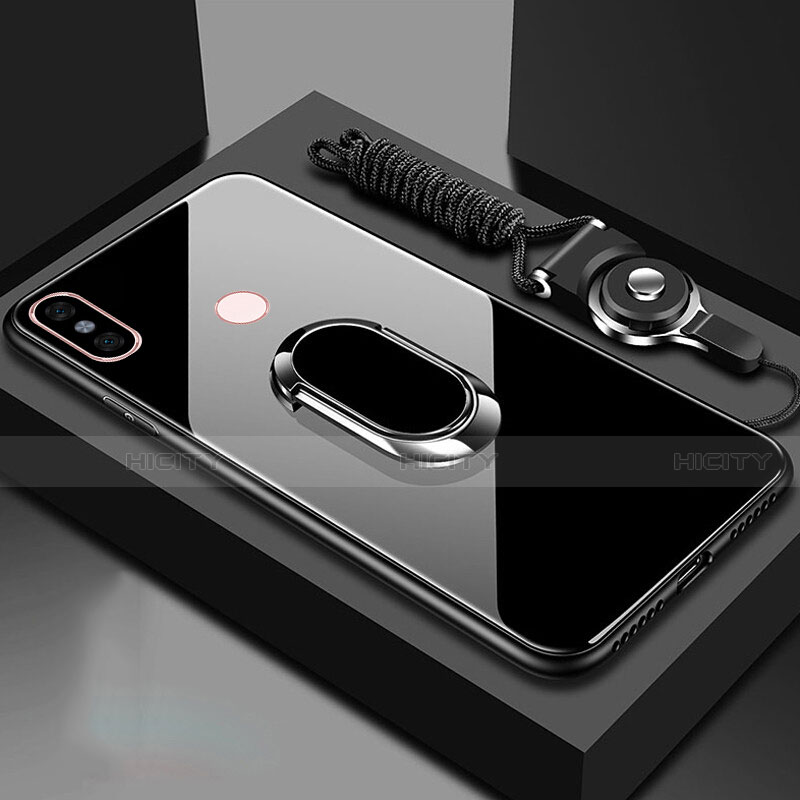 Custodia Silicone Specchio Laterale Cover con Magnetico Anello Supporto per Xiaomi Mi 6X