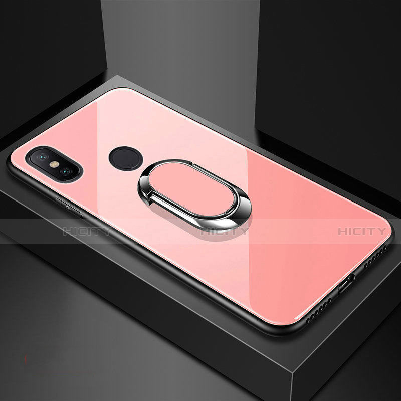 Custodia Silicone Specchio Laterale Cover con Magnetico Anello Supporto per Xiaomi Mi 8