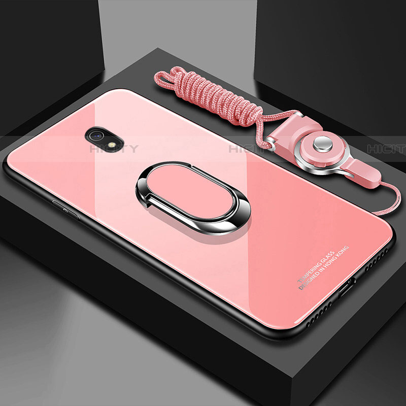 Custodia Silicone Specchio Laterale Cover con Magnetico Anello Supporto per Xiaomi Redmi 8A
