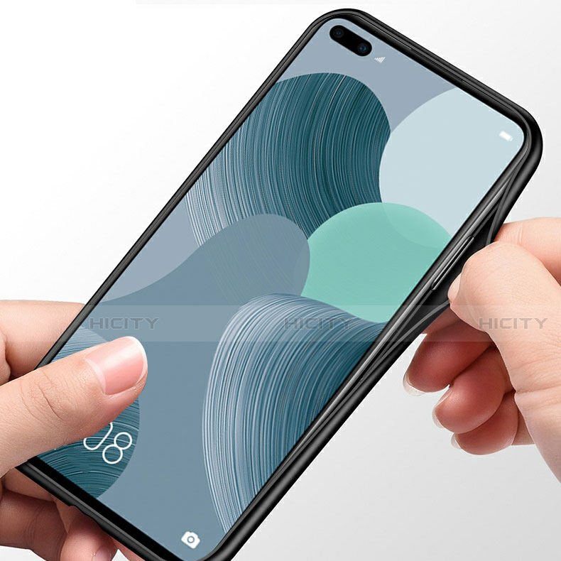 Custodia Silicone Specchio Laterale Cover con Magnetico Anello Supporto T01 per Huawei Nova 6 5G