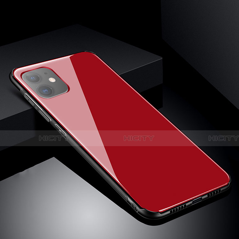 Custodia Silicone Specchio Laterale Cover M01 per Apple iPhone 11 Rosso