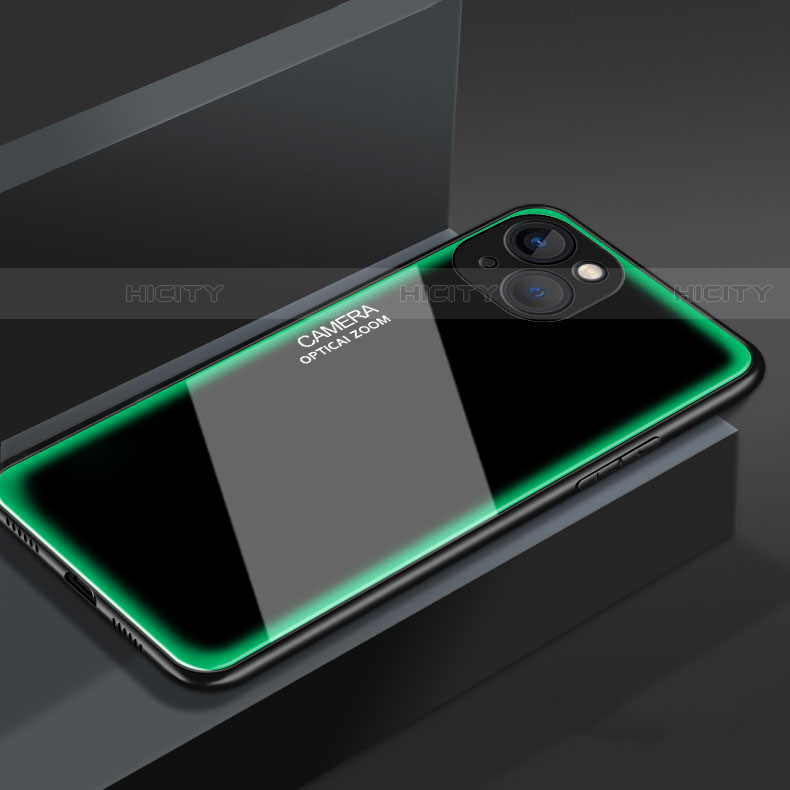 Custodia Silicone Specchio Laterale Cover M01 per Apple iPhone 14 Verde