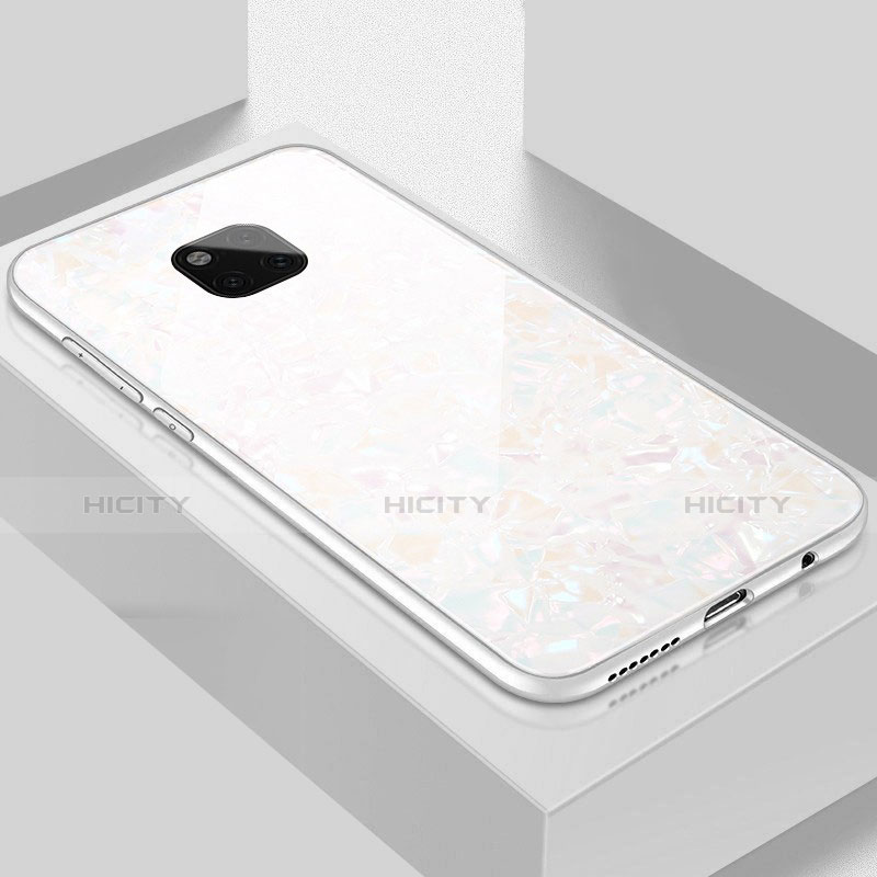 Custodia Silicone Specchio Laterale Cover M01 per Huawei Mate 20 Pro Bianco