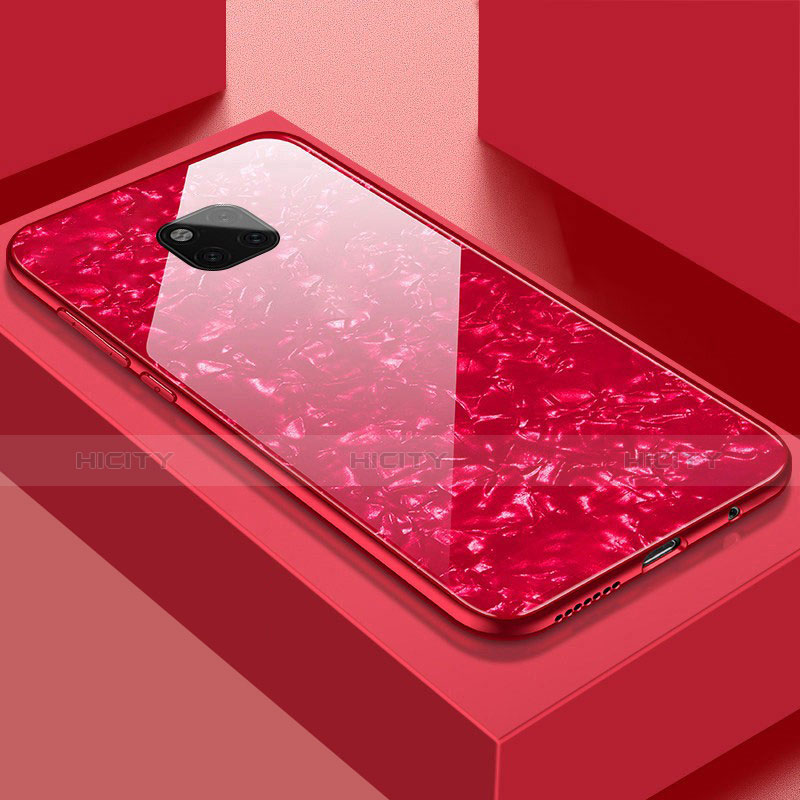 Custodia Silicone Specchio Laterale Cover M01 per Huawei Mate 20 Pro Rosso