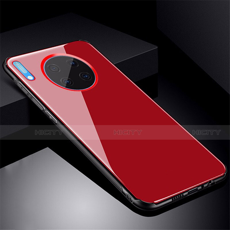 Custodia Silicone Specchio Laterale Cover M01 per Huawei Mate 30 5G Rosso