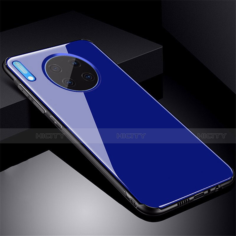 Custodia Silicone Specchio Laterale Cover M01 per Huawei Mate 30E Pro 5G Blu