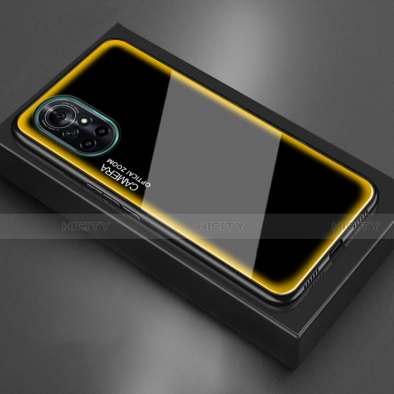 Custodia Silicone Specchio Laterale Cover M01 per Huawei Nova 8 5G Giallo