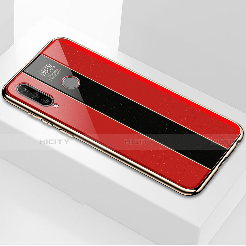 Custodia Silicone Specchio Laterale Cover M01 per Huawei P30 Lite XL Rosso