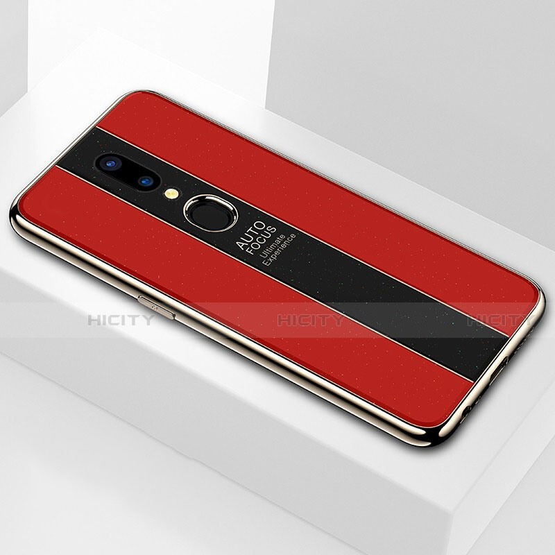 Custodia Silicone Specchio Laterale Cover M01 per Oppo A9 Rosso