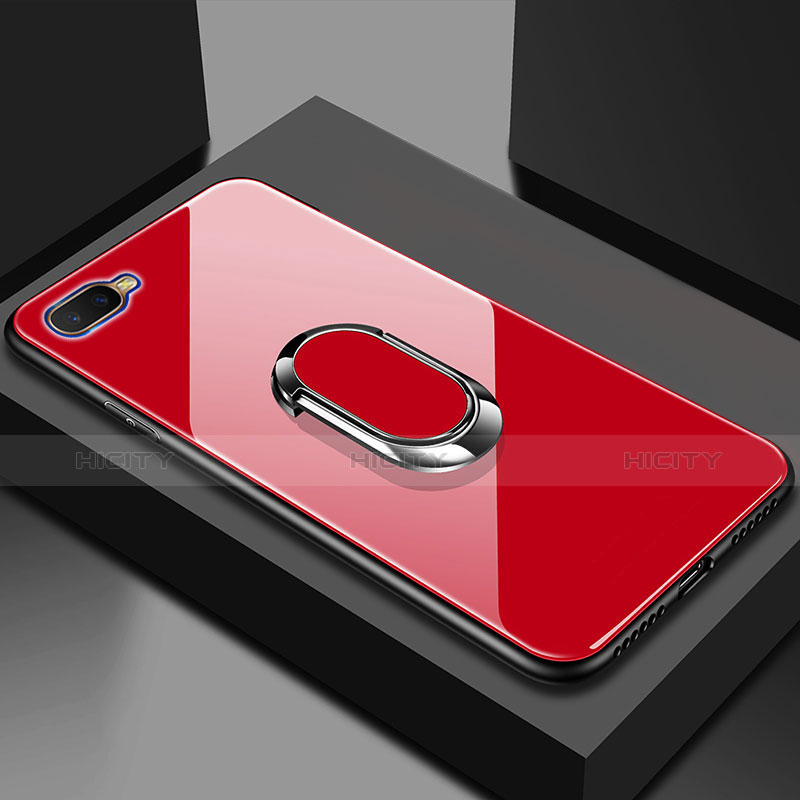 Custodia Silicone Specchio Laterale Cover M01 per Oppo R17 Neo Rosso