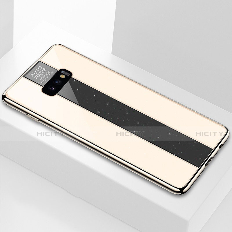 Custodia Silicone Specchio Laterale Cover M01 per Samsung Galaxy S10e Oro