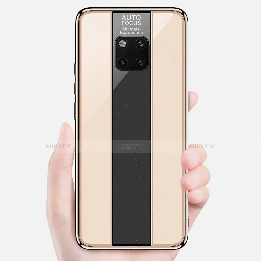 Custodia Silicone Specchio Laterale Cover M02 per Huawei Mate 20 Pro Oro