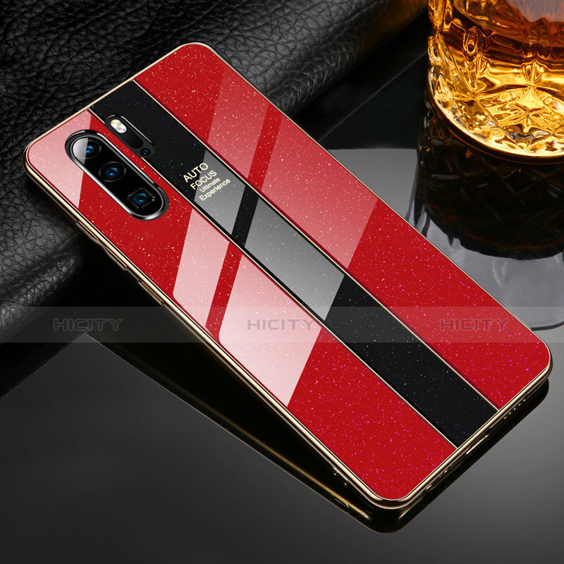 Custodia Silicone Specchio Laterale Cover M02 per Huawei P30 Pro Rosso