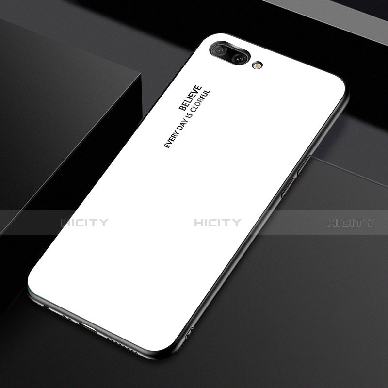 Custodia Silicone Specchio Laterale Cover M02 per Oppo A12e Bianco