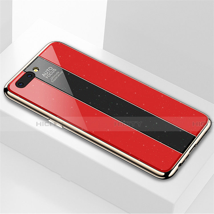 Custodia Silicone Specchio Laterale Cover M03 per Oppo A5 Rosso