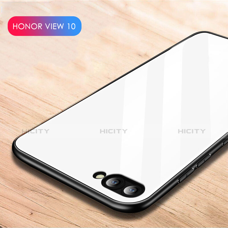 Custodia Silicone Specchio Laterale Cover M04 per Huawei Honor View 10 Bianco