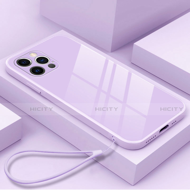 Custodia Silicone Specchio Laterale Cover M09 per Apple iPhone 16 Pro Viola