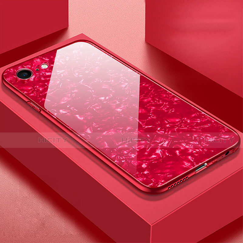 Custodia Silicone Specchio Laterale Cover P01 per Apple iPhone 6 Plus Rosso
