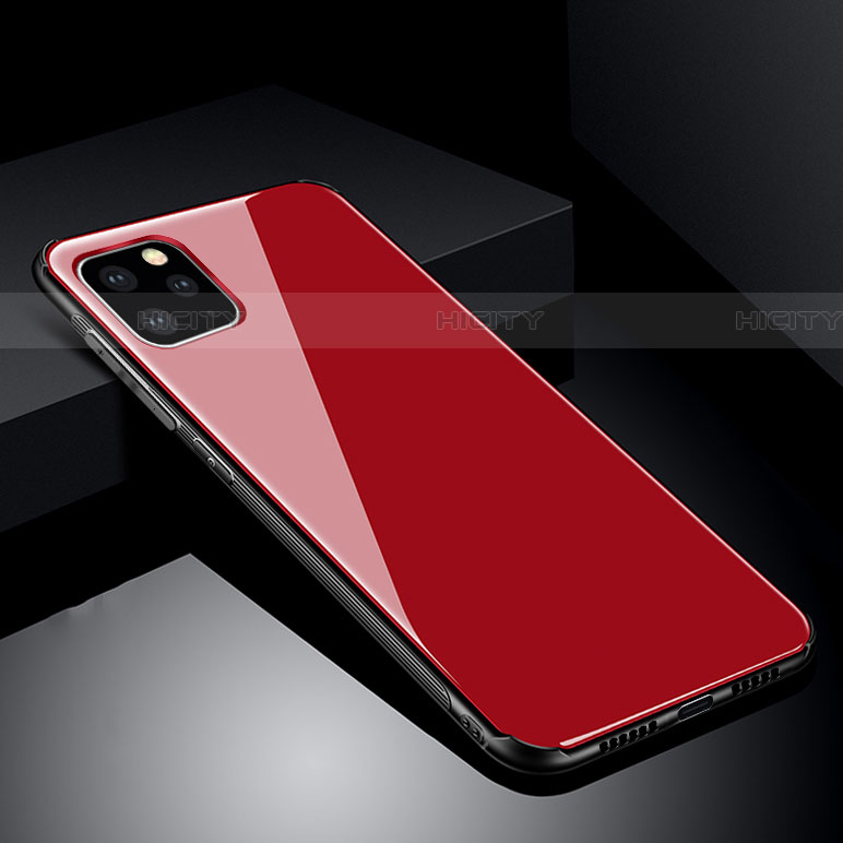 Custodia Silicone Specchio Laterale Cover per Apple iPhone 11 Pro Max Rosso