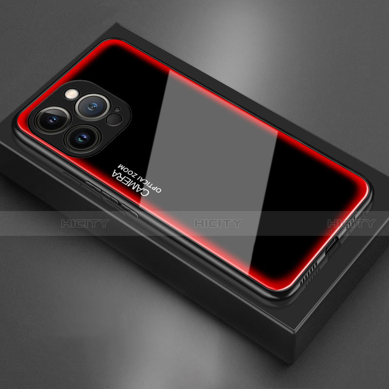 Custodia Silicone Specchio Laterale Cover per Apple iPhone 14 Pro Max Rosso