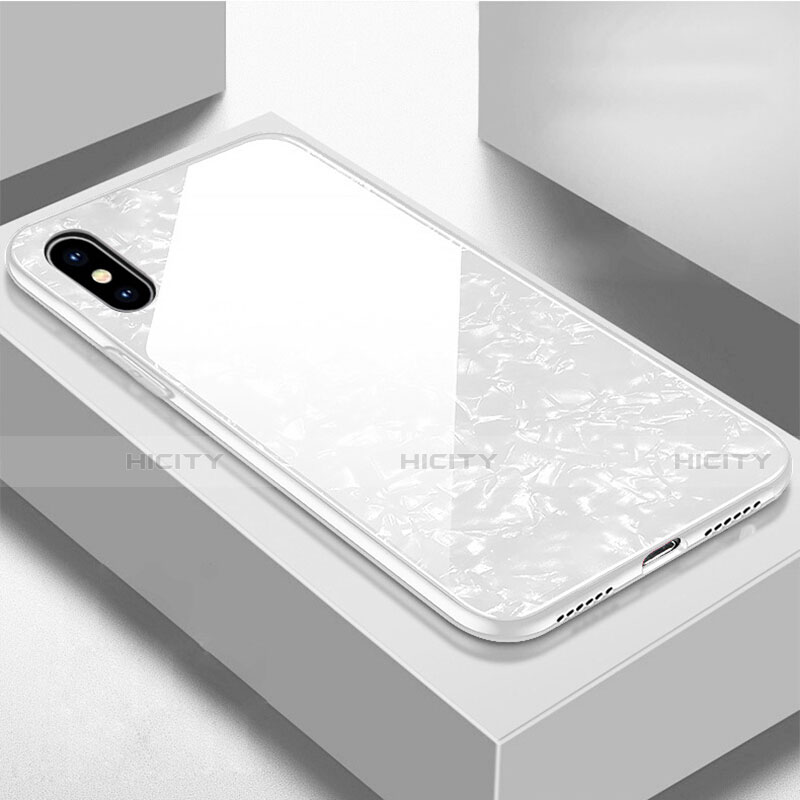 Custodia Silicone Specchio Laterale Cover per Apple iPhone Xs Max Bianco