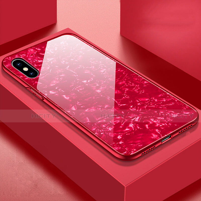 Custodia Silicone Specchio Laterale Cover per Apple iPhone Xs Max Rosso