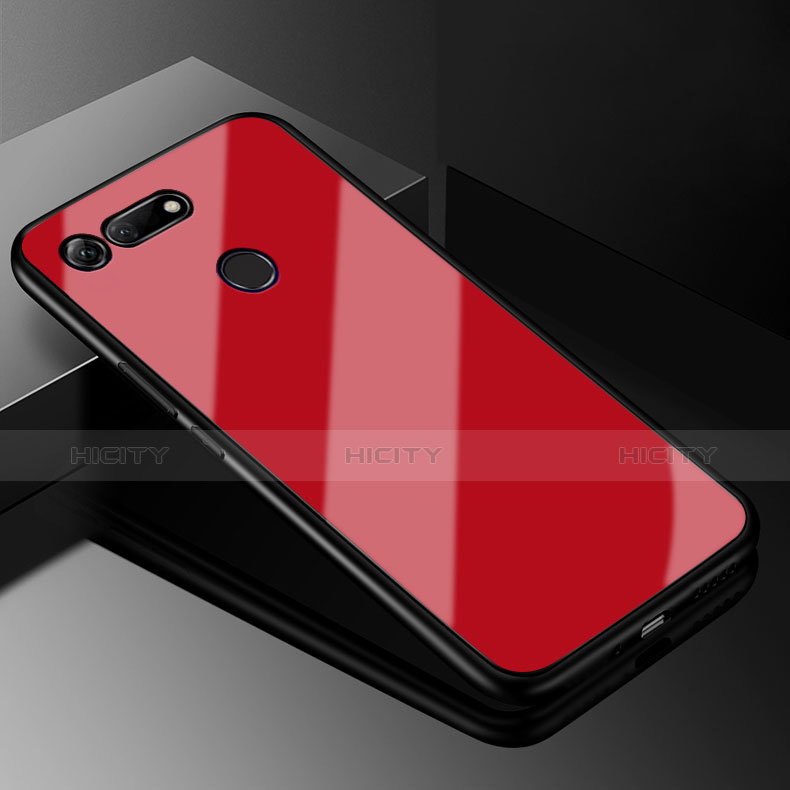 Custodia Silicone Specchio Laterale Cover per Huawei Honor V20 Rosso